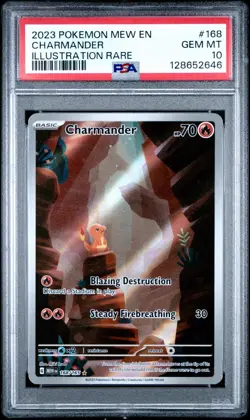 Pokemon TCG Charmander 168/165 SV 151 - Illustration Rare - PSA 10 GEM MINT - Image 1