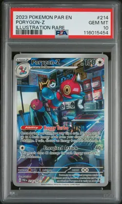 2023 POKEMON PAR EN-PARADOX RIFT ILLUSTRATION RARE #214 PORYGON-Z PSA 10 - Image 1