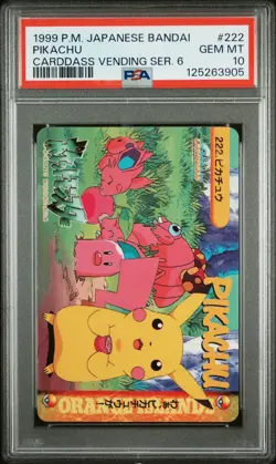 PSA 10 2025 CERT POP 36 PIKACHU 1999 POKEMON JPN BANDAI CARDDASS VENDING #222 - Image 1