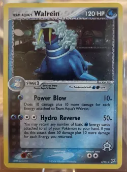 Team Aqua's Walrein 6/95 Team Magma vs Team Aqua Holo NM Pokemon TCG - Image 1