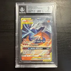 POKEMON! CGC 9 MINT 2019 SM Unbroken Bonds Reshiram & Charizard GX 20/214 Ultra - Image 1