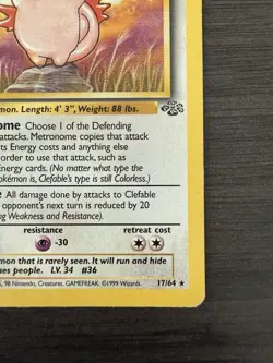 Clefable Jungle 17/64 Regular Pokemon TCG - Image 4