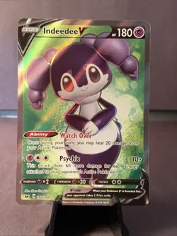 Pokemon TCG Indeedee V Sword & Shield Base Set Full Art Holo Rare 192/202 NM - Image 1