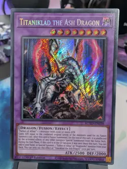 YuGiOh! Titaniklad The Ash Dragon ROTD-EN038 Secret Rare 1st Ed - Image 1