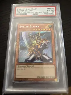 Buster Blader RA04-EN115 Platinum Secret Rare Yugioh PSA 10 - Image 1