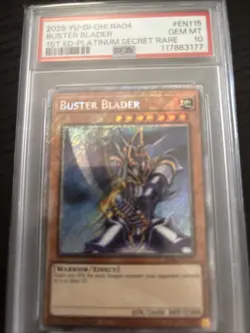 Buster Blader RA04-EN115 Platinum Secret Rare Yugioh PSA 10 - Image 2