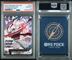 2025 ONE PIECE OP13-CARRYING ON HIS WILL ALTERNATE ART DIVINE DEPARTURE PSA 10 - Image 1
