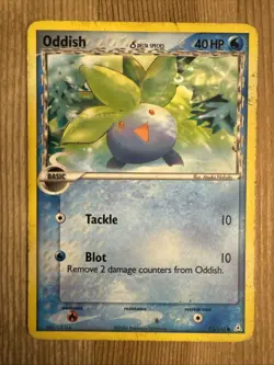 Oddish 73/110 Common Pokemon Card Non-Holo 2006, EX Holon Phantoms DMG - Image 1