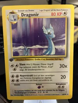 DRAGONIR(Dragonair) UNPLAYED 1999 GERMAN POKEMON 1ST ED BASE RARE CARD 18/102 - Image 1