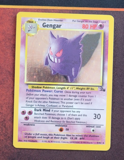 Pokemon TCG Gengar Fossil Holo Card 5/62 Unlimited Rare MP - Image 1
