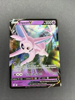 Espeon v 64/203 Ultra Rare Evolving Skies Pokemon TCG Card - Image 1