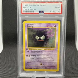 1999 Pokemon GASTLY Base Set 1ST EDITION Shadowless Non Holo Card 50/102 - PSA 9 - Image 1