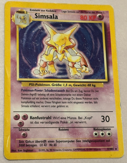 Simsala Alakazam German Holo Pokemon 1/102 Base Set WOTC Vintage Trading Card - Image 1