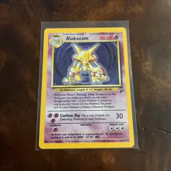 Pokemon TCG Alakazam Holo Rare Card 1/130 Base Set - Image 1