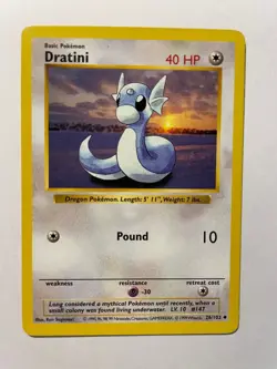 Dratini - 26/102 - Shadowless Uncommon Base Set Pokemon Card NM/MINT - Image 1