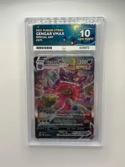 Pokemon Gengar VMAX Fusion Strike TCG Card 271/264 Ace 10 Perfect Subgrade - Image 1