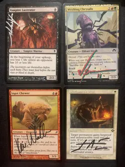 MTG Magic the Gathering Lot x4 Signed Cards Walker Engle Argyle Cava - Image 1
