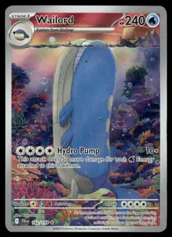 Pokemon Cards Wailord 162/159 Journey Together Illustration Rare NM - Image 1