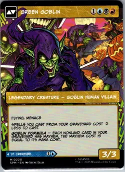 MTG Spider-Man BORDERLESS PANEL M Norman Osborn / Green Goblin #0220 - Image 2