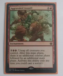 1x AGGRAVATED ASSAULT - Exploreres of IXALAN (EO2) Magic the Gathering TCG NM - Image 1
