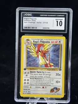 Koga’s Pidgeotto #27 1st Edition Gym Challenge 2000 Pokemon CGC 10 🦅 - Image 1