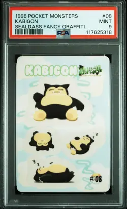 1998 POCKET MONSTERS SEALDASS FANCY GRAFFITI #08 KABIGON PSA 9 - Image 1
