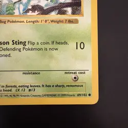 Pokemon Vintage 1st Edition Shadowless Weedle 69/102 Base Set WOTC 1999 - Image 4