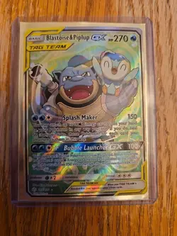 Pokemon TCG Blastoise & Piplup GX Tag Team Cosmic Eclipse 215/236 - Image 2