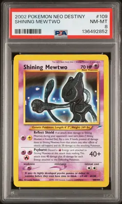 2002 POKEMON NEO DESTINY #109 SHINING MEWTWO PSA 8 - Image 1
