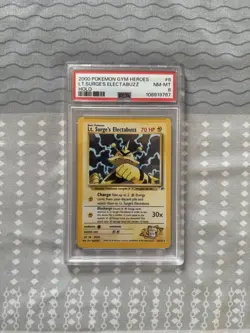 2000 POKEMON GYM HEROES HOLO #6 LT. SURGE'S ELECTABUZZ PSA 8 - Image 1