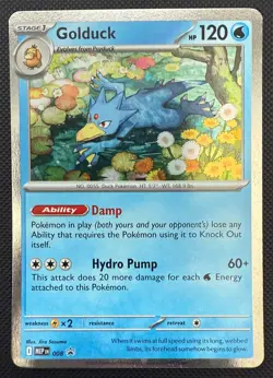 Pokemon TCG Mega Evolutions Golduck 008 Black Star Promo Holo English - Image 1