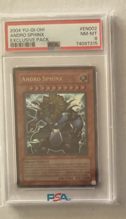2004 YU-GI-OH ANDRO SPHINX EXCLUSIVE PACK PSA GRADED 8 NEAR MINT- MINT #EN002 - Image 1
