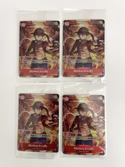 One Piece TCG Monkey D Luffy ST10-006 SR Treasure Booster Set Promo SEALED 4X - Image 1