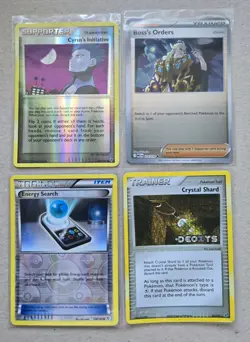 Mixed Lot Of 4 Supporter And Trainer Cards Deoxys Stamp - Image 1