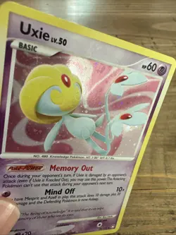 Uxie 18/123 Mysterious Treasures Holo Pokemon TCG Card LP - Image 2