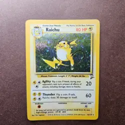 Raichu 16/130 Pokemon Base Set 2 Holo Rare Card - MP - Image 1