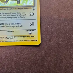 Raichu 16/130 Pokemon Base Set 2 Holo Rare Card - MP - Image 5