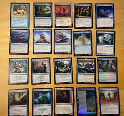 Magic The Gathering Lot Of 20 Blue Cards Including Rares and Mythics NM - Image 1