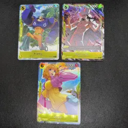 One Piece CCG ST29 Egghead Starter Deck Alternative Art Bundle 3 Cards - Image 1
