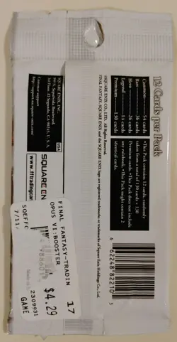 Final Fantasy TCG Opus VI Trading Card Booster Pack NEW Sealed SQUARE ENIX - Image 2