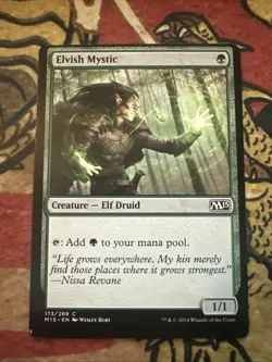 Mtg Magic M15 Elvish Mystic Misprint Error Miscut Card - Image 1
