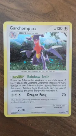 Pokemon Garchomp 2007 LV.66 Holo Card 9/123 Mysterious Treasures Series - Image 1