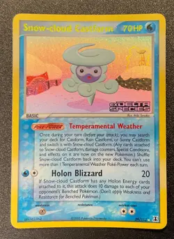 POKEMON EX DELTA SPECIES REVERSE HOLO STAMPED SNOW-CLOUD CASTFORM CARD 29/113 - Image 1