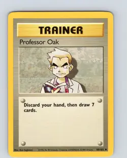 Pokemon TCG Professor Oak Base Set 88/102 Unlimited Uncommon Card WOTC LP-NM - Image 1
