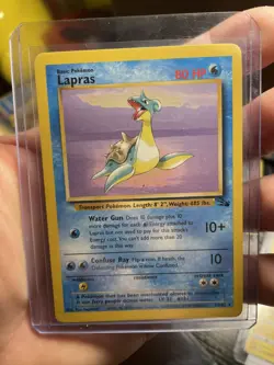 Pokemon TCG Vintage Lapras 25/62 Fossil Rare Non-Holo LP Card - Image 1