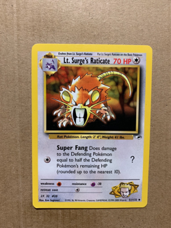 Lt. Surge's Raticate 51/132 Gym Heroes - Uncommon Pokemon Card - NM - Image 1