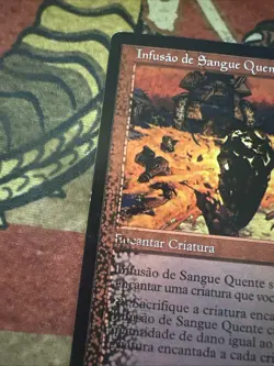 Mtg Magic Spanish Apocalypse Bloodfire Infusion Misprint Black Ink Bubble Error - Image 3