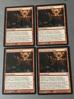 Quest for Pure Flame X4 Zendikar Ex+ Condition See Pic Front Back - Image 1