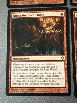 Quest for Pure Flame X4 Zendikar Ex+ Condition See Pic Front Back - Image 2