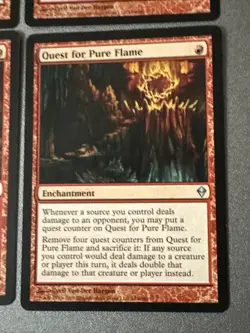 Quest for Pure Flame X4 Zendikar Ex+ Condition See Pic Front Back - Image 3